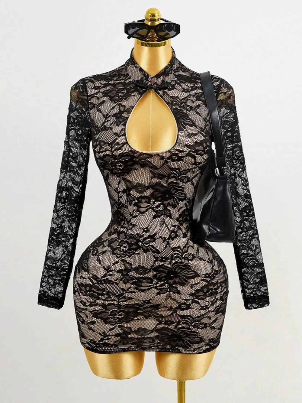 ZARA Fall New Arrival Sexy Lace Cutout Bodycon Dress